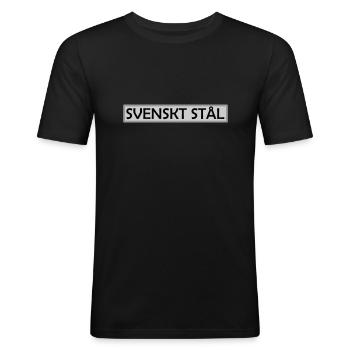 Swedish steel - Men's Slim Fit T-Shirt - black - Front - Nik (191cm)