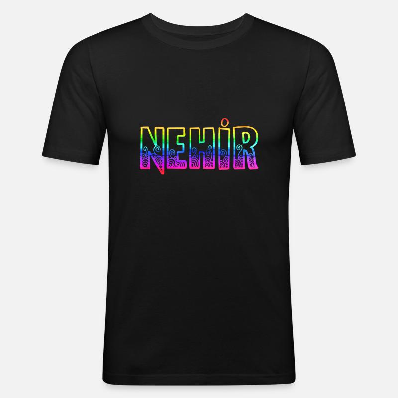 nehir rs regenbogen - Männer Slim Fit T-Shirt - Schwarz