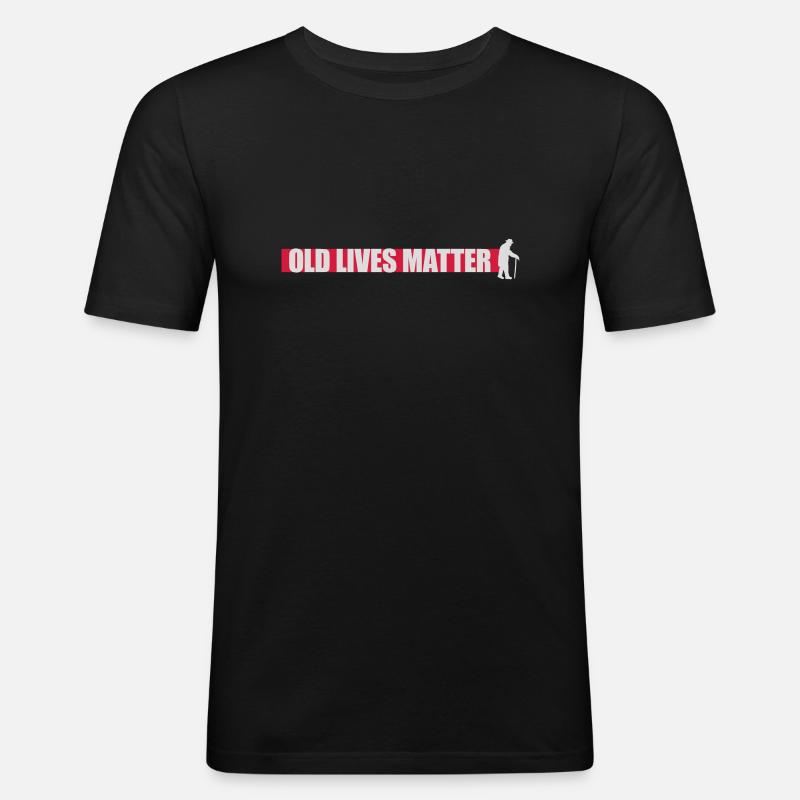 gamla liv spelar roll citat - Slim Fit T-shirt herr - svart