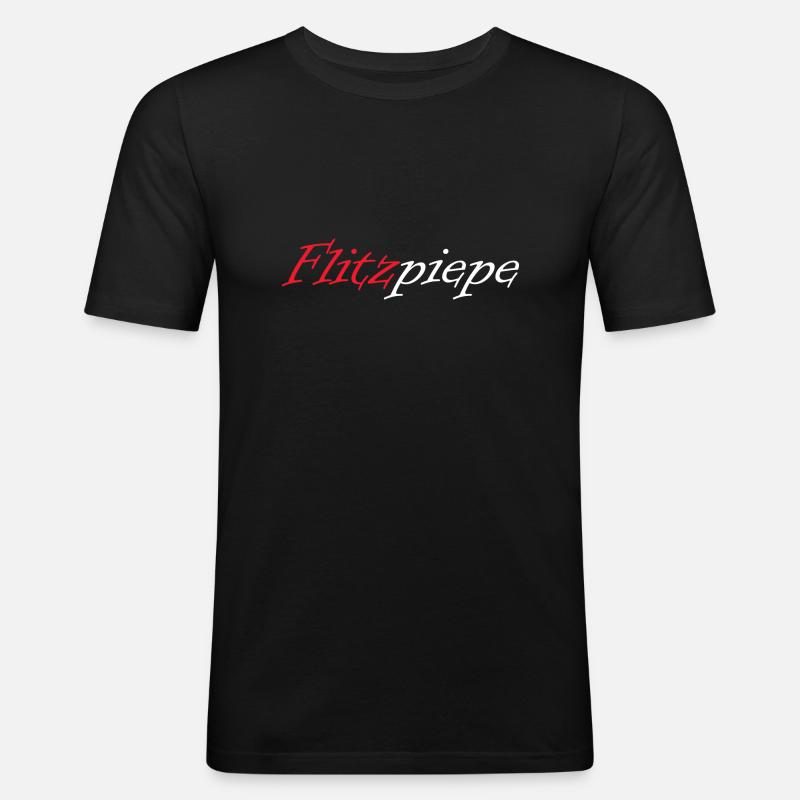 Flitzpiepe - Männer Slim Fit T-Shirt - Schwarz