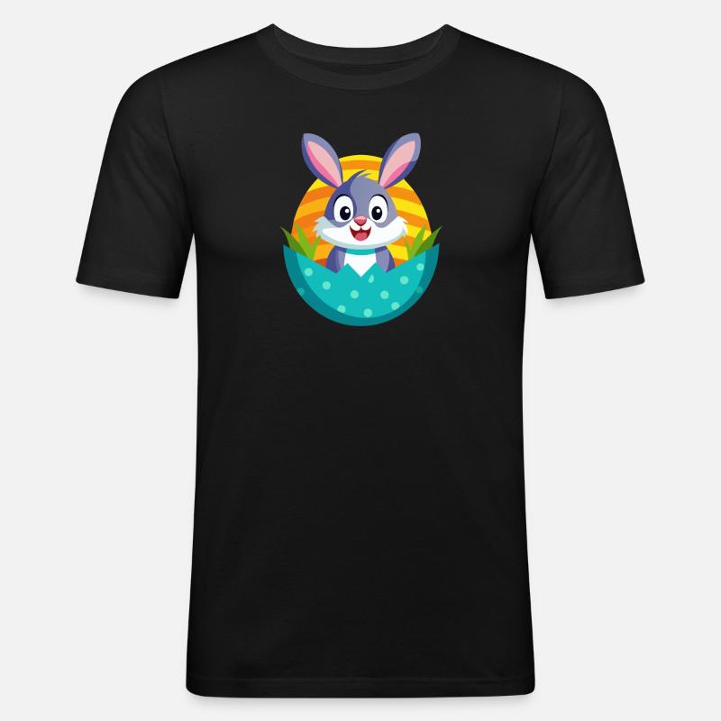 Easter Bunny - Männer Slim Fit T-Shirt - Schwarz