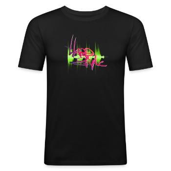 Hardstyle - Männer Slim Fit T-Shirt - Schwarz - Vorne - Nik (191cm)