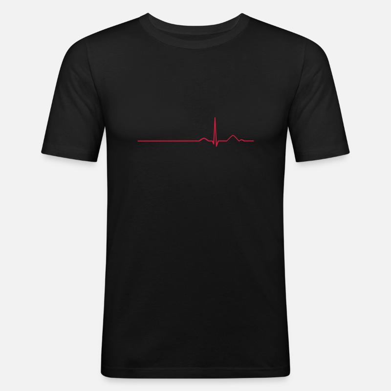 EKG Sinusrhythmus - Männer Slim Fit T-Shirt - Schwarz