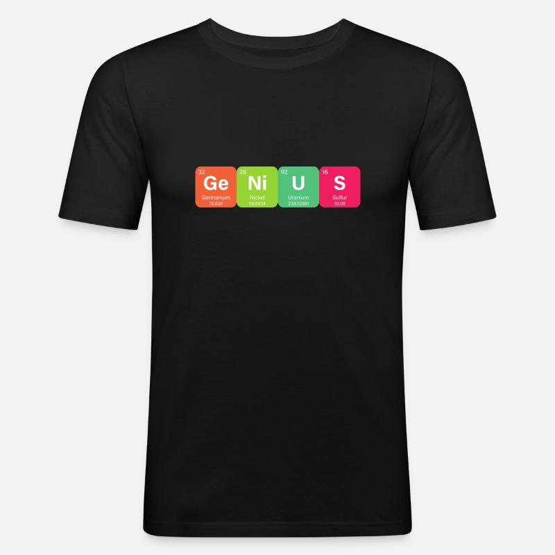 Genius Periodensystem Element - Männer Slim Fit T-Shirt - Schwarz