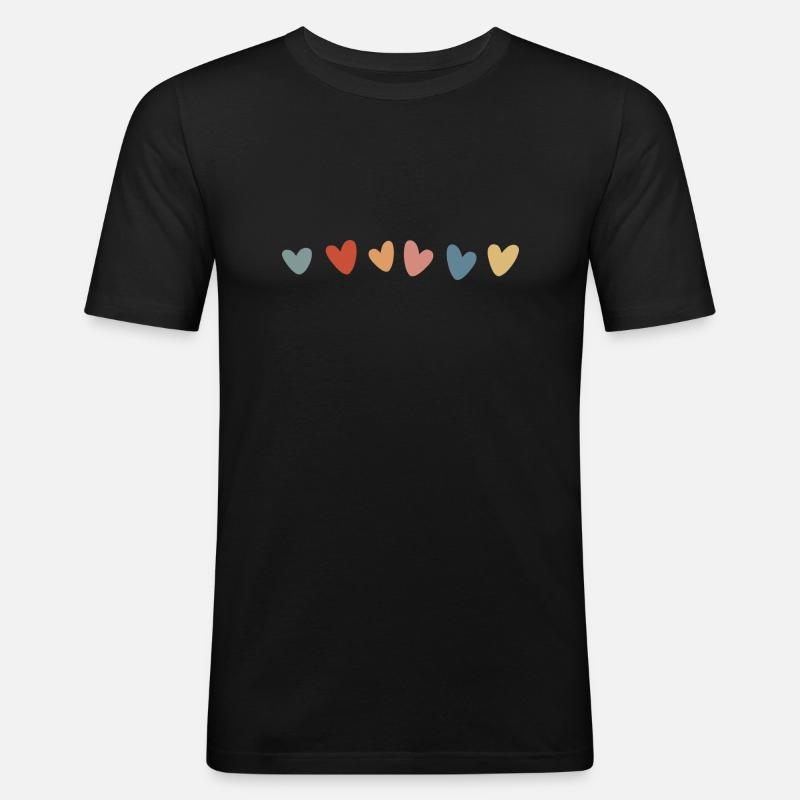 bohoHerzen - Männer Slim Fit T-Shirt - Schwarz