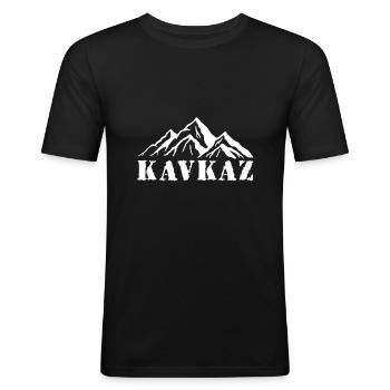 Kavkaz Caucase Tchétchénie Daghestan Cadeau - T-shirt près du corps Homme - noir - Devant - Nik (191cm)