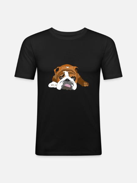 bulldog - Men's Slim Fit T-Shirt - black