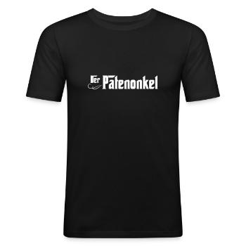 Der Patenonkel - Männer Slim Fit T-Shirt - Schwarz - Vorne - Nik (191cm)