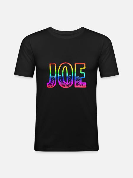 joe rs rainbow - Men's Slim Fit T-Shirt - black