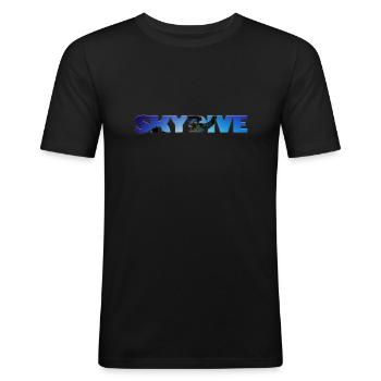 SKYDIVE - Männer Slim Fit T-Shirt - Schwarz - Vorne - Nik (191cm)