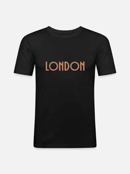 London - Männer Slim Fit T-Shirt - Schwarz