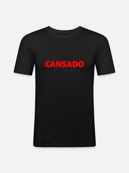 müde Spanisch Sprache - Männer Slim Fit T-Shirt - Schwarz