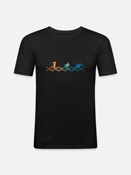 Skiing is in my DNA - Men's Slim Fit T-Shirt - black