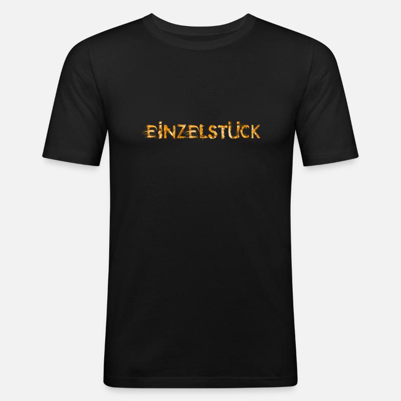 Einzelstück orange - Männer Slim Fit T-Shirt - Schwarz