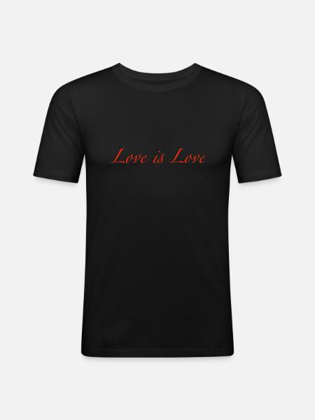 love is love - Men's Slim Fit T-Shirt - black