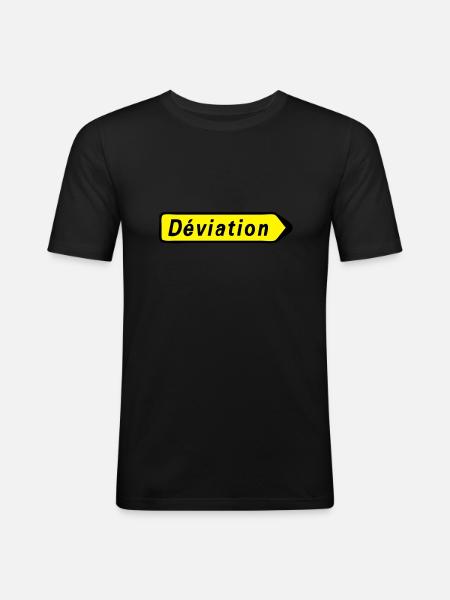 deviation - T-shirt près du corps Homme - noir