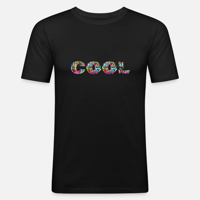 Cool Graffiti - Männer Slim Fit T-Shirt - Schwarz