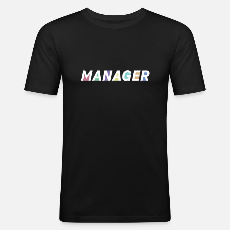 Der Manager - Männer Slim Fit T-Shirt - Schwarz