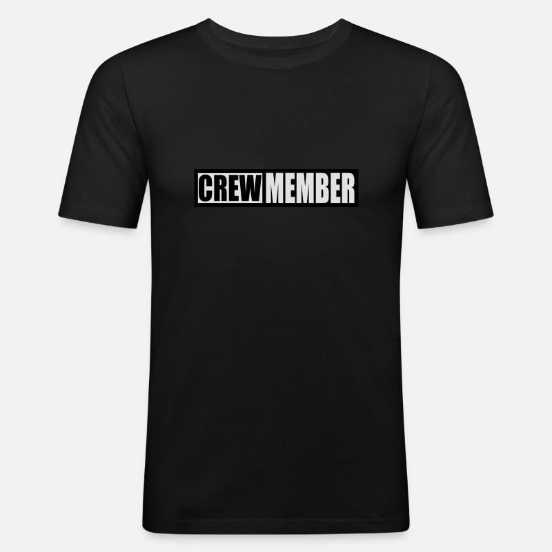 crew_2f_ - Männer Slim Fit T-Shirt - Schwarz