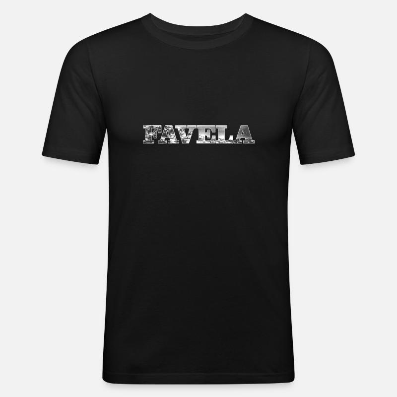 favela - Männer Slim Fit T-Shirt - Schwarz