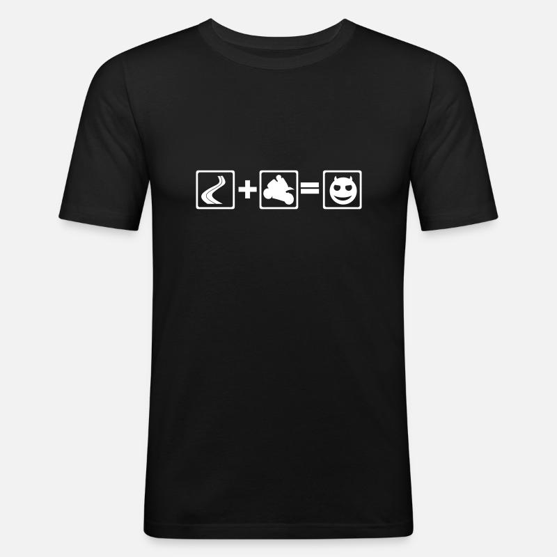 kurve motorad spaß - Männer Slim Fit T-Shirt - Schwarz