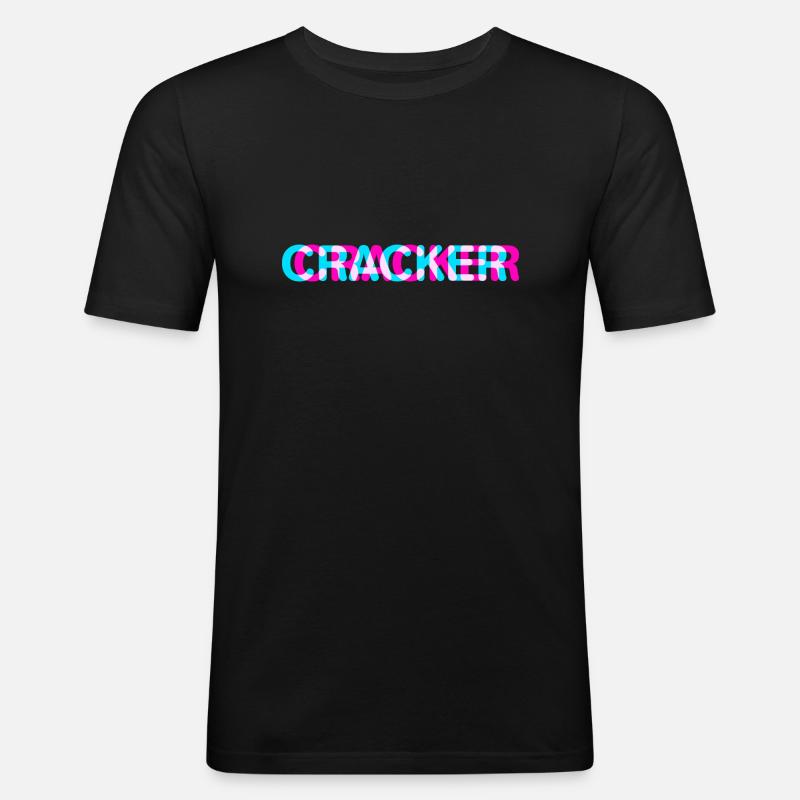 Cracker - Männer Slim Fit T-Shirt - Schwarz