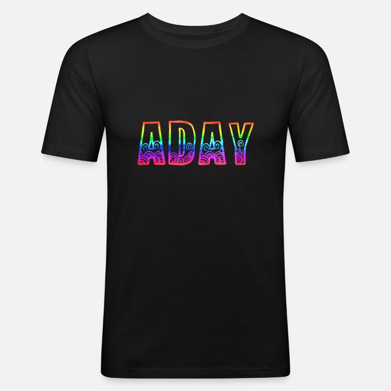 Aday RS Rainbow - Men's Slim Fit T-Shirt - black