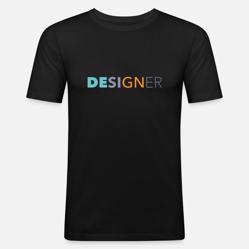 Designer - Männer Slim Fit T-Shirt - Schwarz