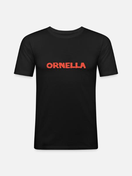 Ornella - T-shirt près du corps Homme - noir