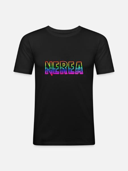 nerea rs rainbow - Men's Slim Fit T-Shirt - black