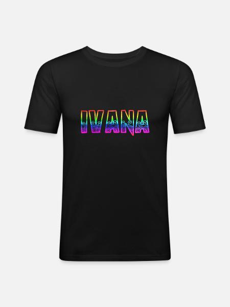 Ivana RS Rainbow - Men's Slim Fit T-Shirt - black