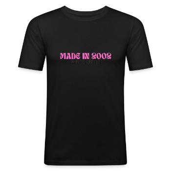 Made in 2002 - Perfection since day 1 - Men's Slim Fit T-Shirt - black - Front - Nik (191cm)