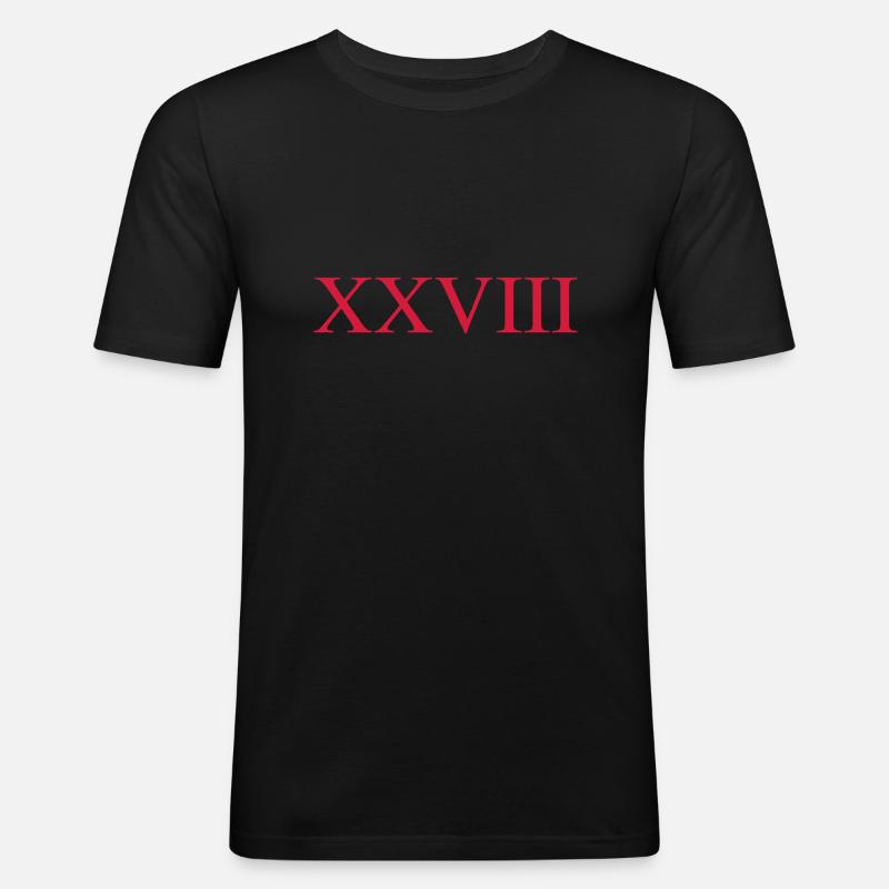 28 - Männer Slim Fit T-Shirt - Schwarz