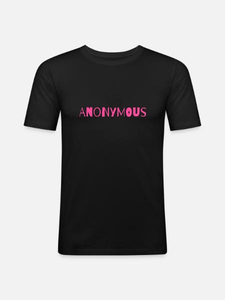 anonymous - Männer Slim Fit T-Shirt - Schwarz