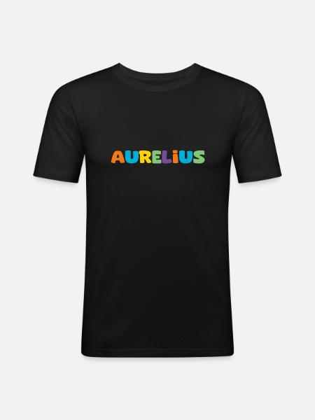 Name - Aurelius - Men's Slim Fit T-Shirt - black