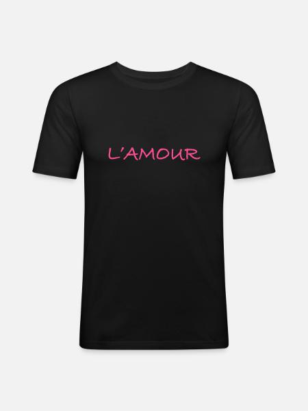 L'amour - Men's Slim Fit T-Shirt - black