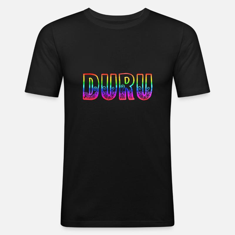 duru rs regenbogen - Männer Slim Fit T-Shirt - Schwarz