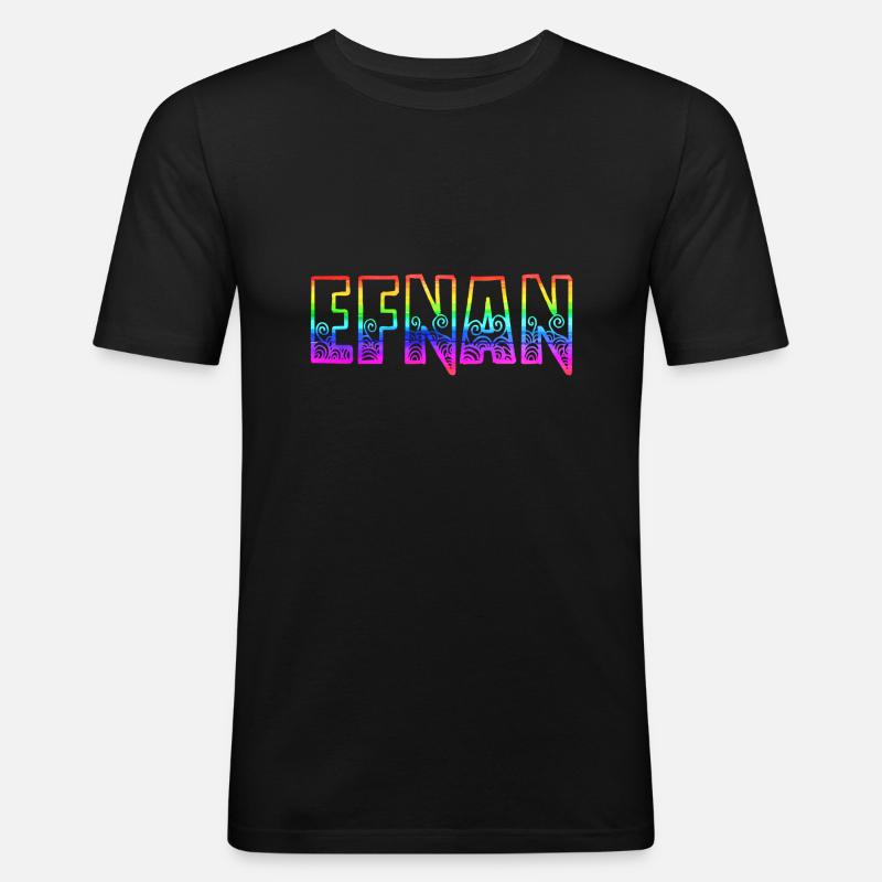 efnan rs regenbogen - Männer Slim Fit T-Shirt - Schwarz