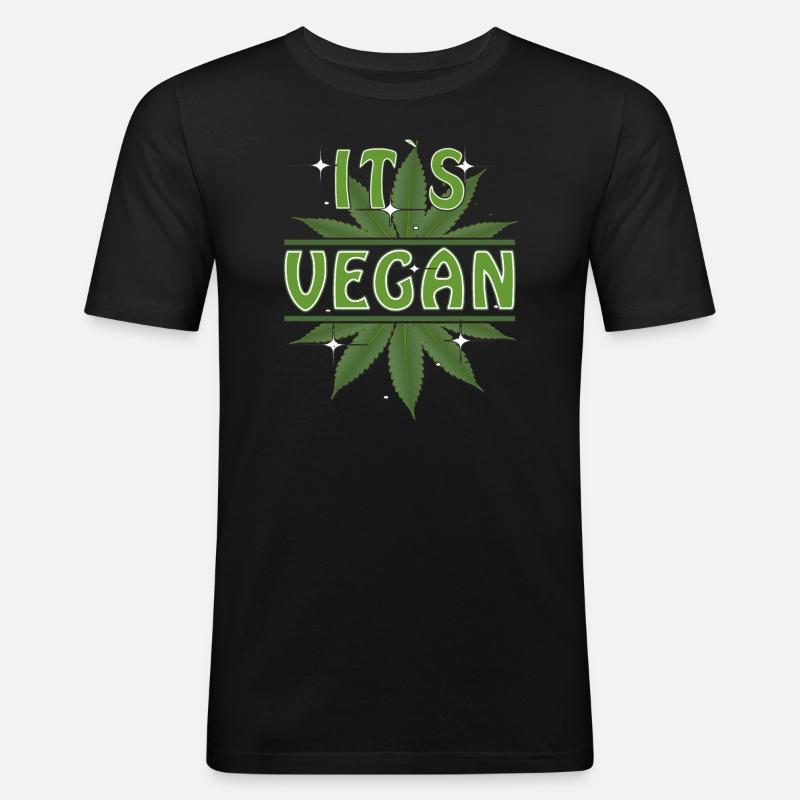 HEMP ITS VEGAN - Männer Slim Fit T-Shirt - Schwarz