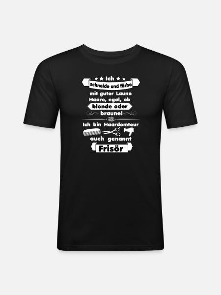 Frisör/Friseur - Männer Slim Fit T-Shirt - Schwarz