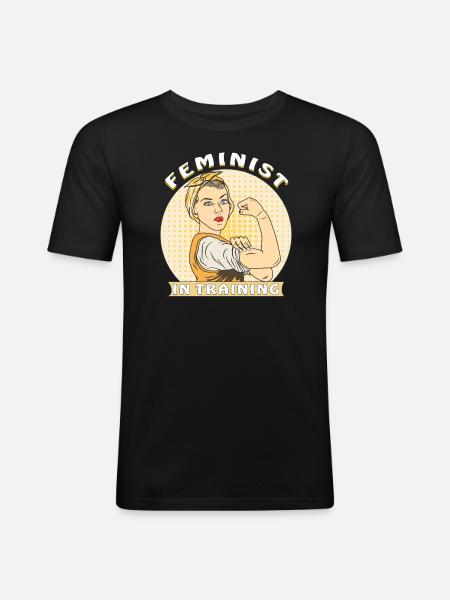FEMINIST UNDER UDDANNELSE - Herre Slim Fit T-Shirt - sort