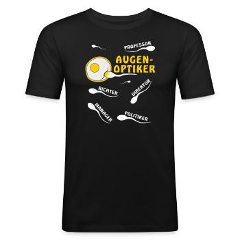 AUGENOPTIKER - Männer Slim Fit T-Shirt - Schwarz - Vorne - Nik (191cm)