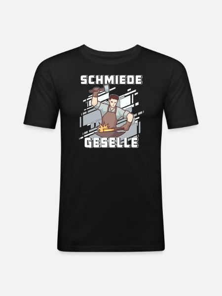 SCHMIEDE GESELLE - Männer Slim Fit T-Shirt - Schwarz