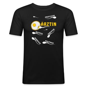 MÉDECIN - T-shirt près du corps Homme - noir - Devant - Nik (191cm)