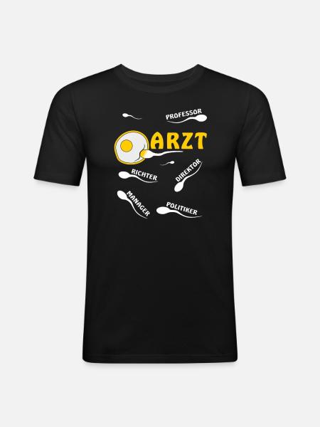 ARZT - Männer Slim Fit T-Shirt - Schwarz