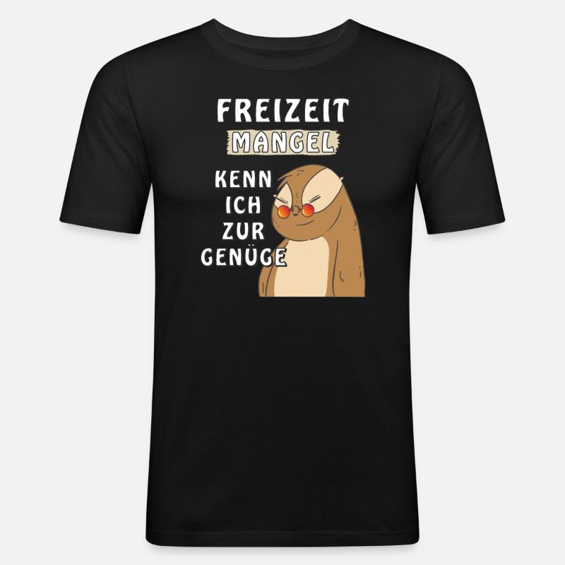 FAULTIER FREIZEIT MANGEL - Männer Slim Fit T-Shirt - Schwarz