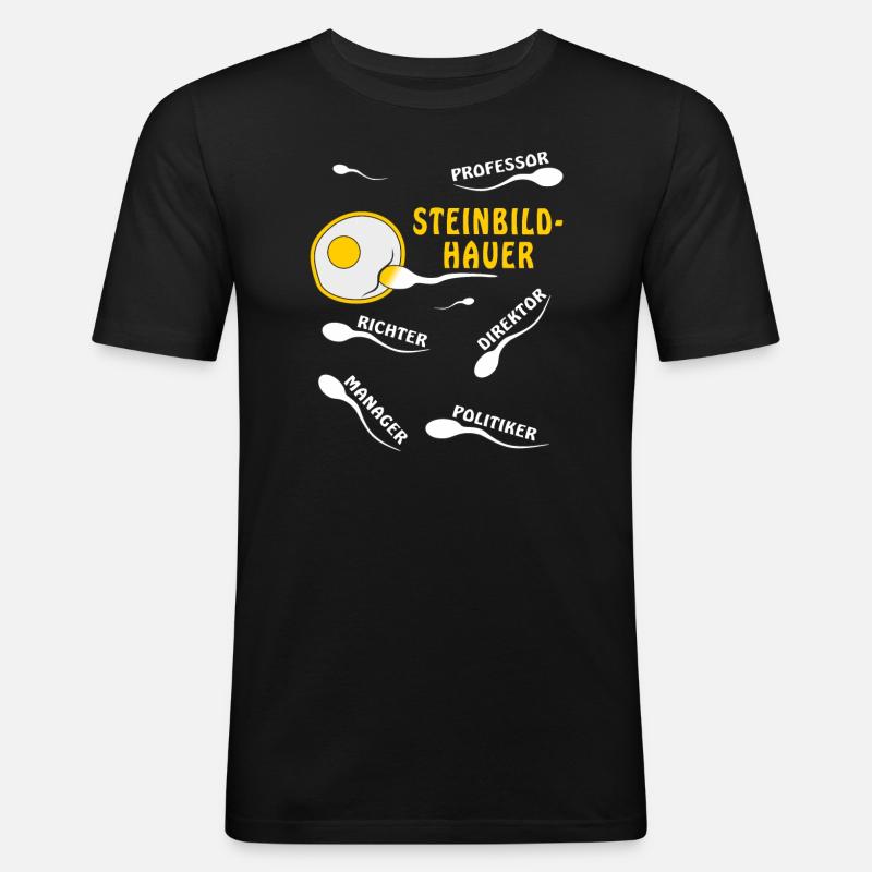 STEINBILDHAUER - Männer Slim Fit T-Shirt - Schwarz