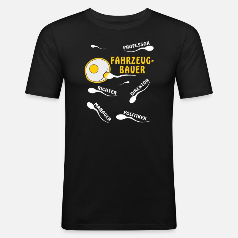 FAHRZEUGBAUER - Männer Slim Fit T-Shirt - Schwarz