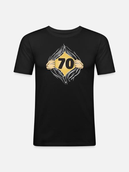 70 SHIRT ON - Men's Slim Fit T-Shirt - black