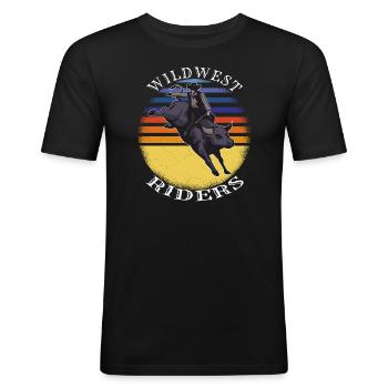 WILD WEST RIDERS - Men's Slim Fit T-Shirt - black - Front - Nik (191cm)